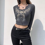 Litlookz Studio Fairy Grunge Butterfly Crop Top, view 5