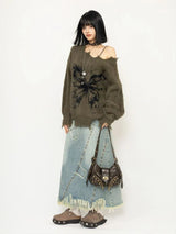 Litlookz Studio Fairy Grunge Butterfly Fluffy Sweater, view 2