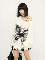 Litlookz Studio Fairy Grunge Butterfly Fluffy Sweater, view 4