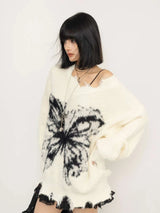 Litlookz Studio Fairy Grunge Butterfly Fluffy Sweater, view 5