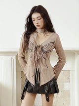 Litlookz Studio Fairy Grunge Butterfly Open Front Top, view 4