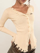 Litlookz Studio Fairy Grunge Corduroy Distressed Cardigan, view 2