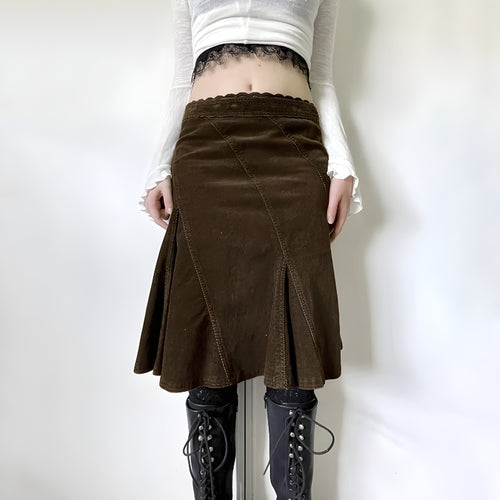 Litlookz Studio Fairy Grunge Corduroy Midi Skirt