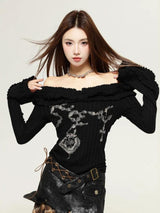 Litlookz Studio Fairy Grunge Cut Out Shoulder Top, view 5