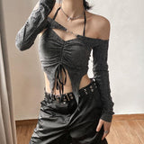 Litlookz Studio Fairy Grunge Detachable Sleeve Halter Top, view 3