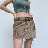 Litlookz Studio Fairy Grunge Distressed Patchwork Mini Skirt, view 3