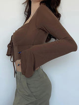 Litlookz Studio Fairy Grunge Flared Sleeve Crop Top, view 3
