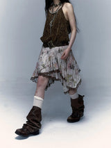 Litlookz Studio Fairy Grunge Floral Asymmetric Midi Skirt, view 3