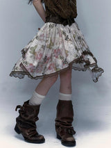 Litlookz Studio Fairy Grunge Floral Asymmetric Midi Skirt, view 4