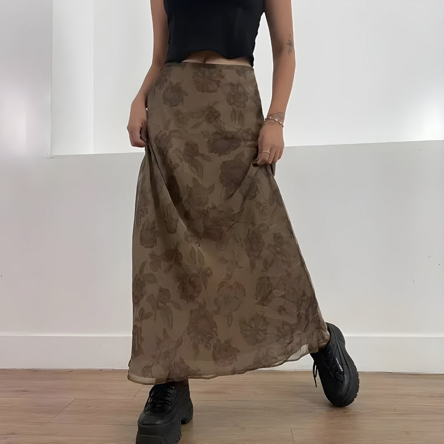 Litlookz Studio Fairy Grunge Floral Maxi Skirt