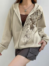 Litlookz Studio Fairy Grunge Floral Zip-Up Hoodie, view 3