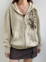 Litlookz Studio Fairy Grunge Floral Zip-Up Hoodie, view 6