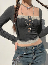 Litlookz Studio Fairy Grunge Lace Crop Top, view 5