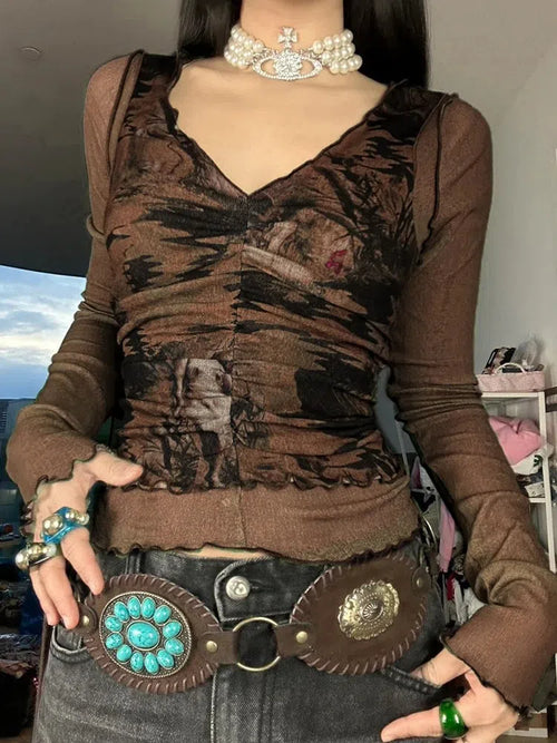 Litlookz Studio Fairy Grunge Mesh Sheer Top