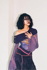 Litlookz Studio Fairy Grunge Off Shoulder Mesh Top, view 4