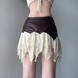 Litlookz Studio Fairy Grunge Patchwork Lace Mini Skirt, view 2