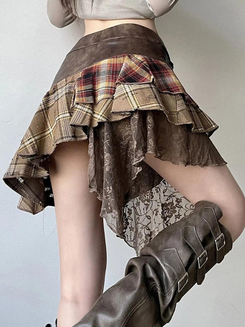 Litlookz Studio Fairy Grunge Patchwork Mini Skirt