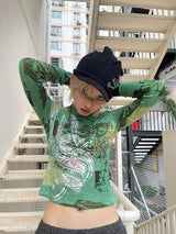 Litlookz Studio Fairy Grunge Print Top, view 2