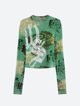 Litlookz Studio Fairy Grunge Print Top, view 4