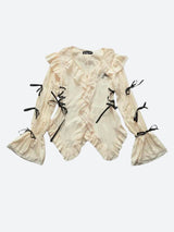Litlookz Studio Fairy Grunge Ruffled Lace Up Blouse, view 4