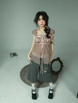 Litlookz Studio Fairy Grunge Sheer Ruched Top, view 3