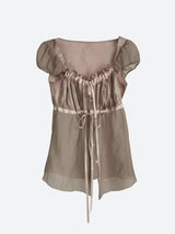 Litlookz Studio Fairy Grunge Sheer Ruched Top, view 4