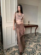 Litlookz Studio Fairycore Butterfly Crop Top & Maxi Skirt Two Piece Set, view 3
