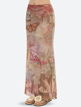 Litlookz Studio Fairycore Butterfly Mesh Maxi Skirt, view 4