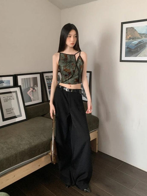 Litlookz Studio Fairycore Floral Asymmetric Top