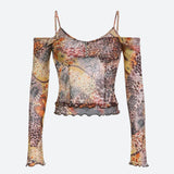 Litlookz Studio Fairycore Floral Mesh Top, view 5