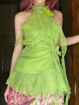 Litlookz Studio Fairycore Floral Ruffled Top, view 2