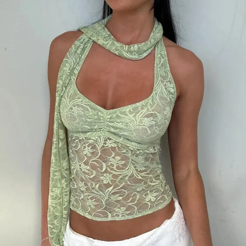 Litlookz Studio Fairycore Lace Halter Top