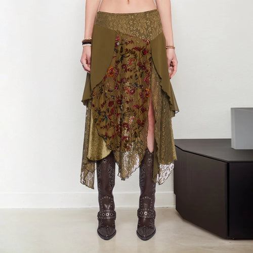 Litlookz Studio Fairycore Layered Midi Skirt