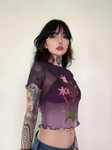 Litlookz Studio Fairycore Lily Sheer Top, view 4