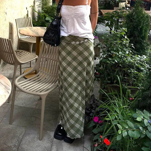 Litlookz Studio Fairycore Plaid Maxi Skirt