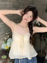 Litlookz Studio Fairycore Ruched Bust Lace Up Top, view 2
