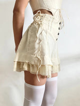 Litlookz Studio Fairycore Ruffled Lace Up Shorts, view 3