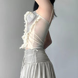Litlookz Studio Fairycore Ruffled Mesh Corset Top, view 2