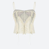 Litlookz Studio Fairycore Ruffled Mesh Corset Top, view 4