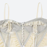 Litlookz Studio Fairycore Ruffled Mesh Corset Top, view 5