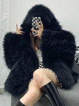 Litlookz Studio Faux Fur Hooded Jacket, view 6