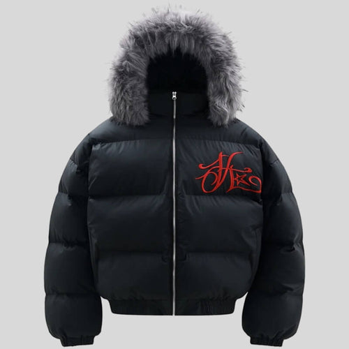 Litlookz Studio Faux Fur Hooded Puffer Jacket