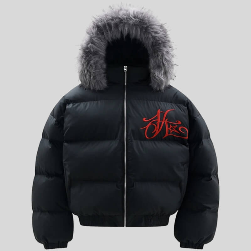 Litlookz Studio Faux Fur Hooded Puffer Jacket