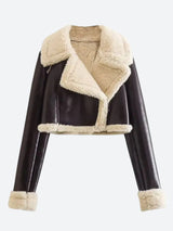 Litlookz Studio Faux Fur Lined Biker Jacket, view 6