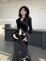 Litlookz Studio Faux Fur Trim Cardigan, view 2