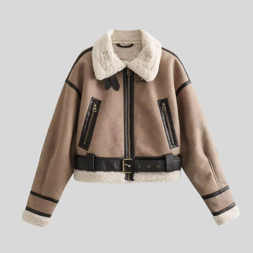 Litlookz Studio Faux Leather Aviator Jacket