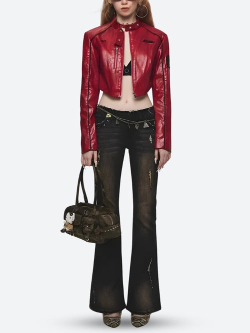 Litlookz Studio Faux Leather Biker Jacket