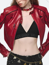 Litlookz Studio Faux Leather Biker Jacket, view 3