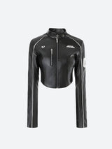 Litlookz Studio Faux Leather Biker Jacket, view 6