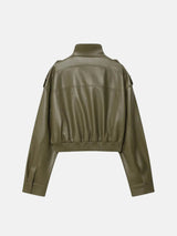 Litlookz Studio Faux Leather Bomber Jacket, view 4